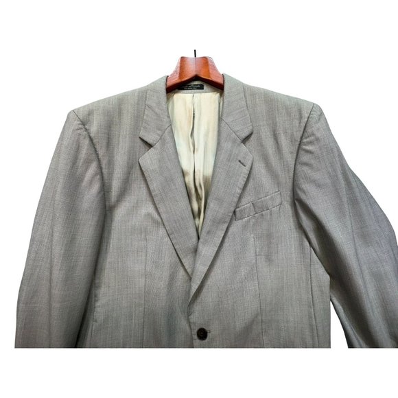 Bachrach Mens Blazer Pure Virgin Wool Size 42L Tan  Made In Canada - Picture 10 of 14